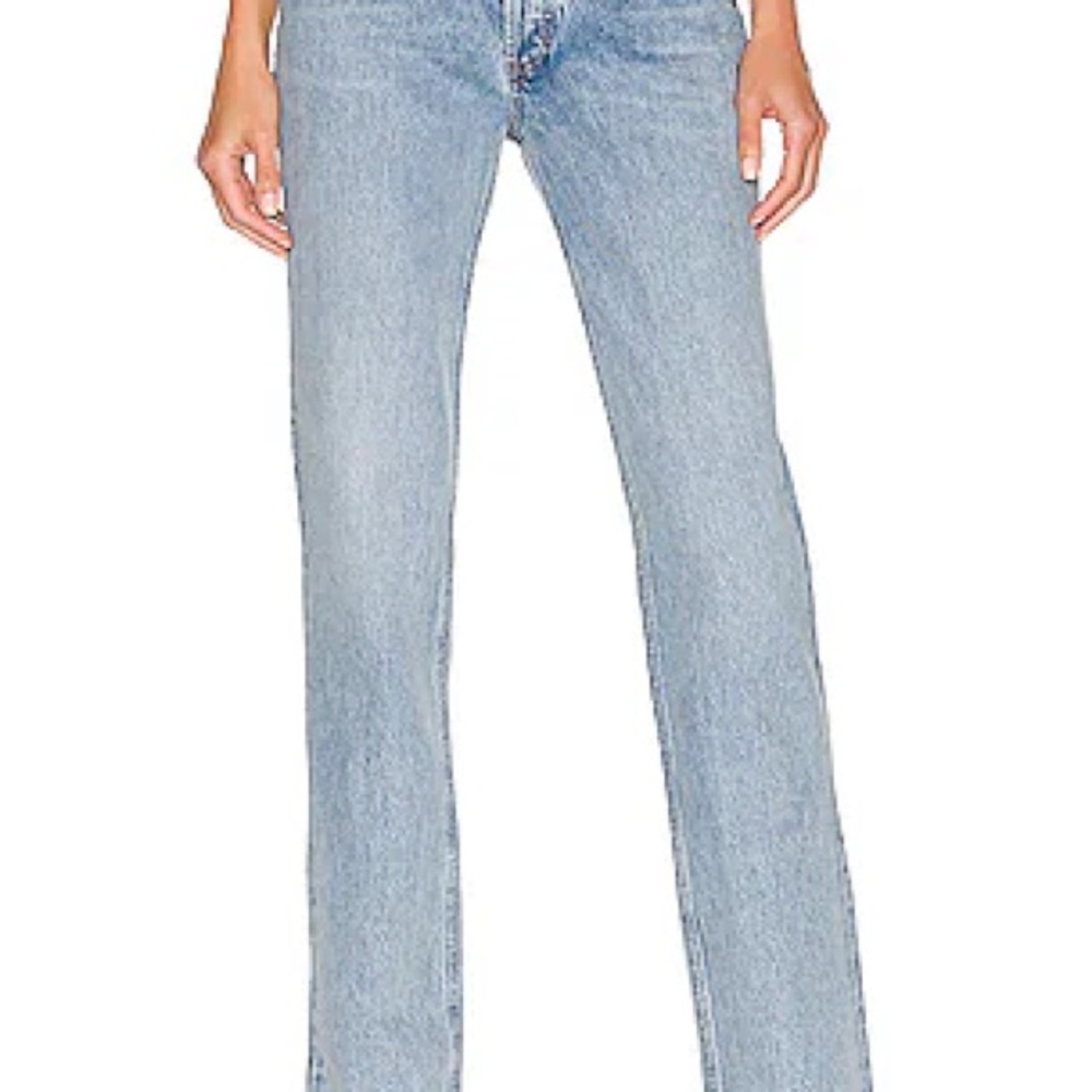 Agolde Light Blue Straight Leg Jeans - Lana